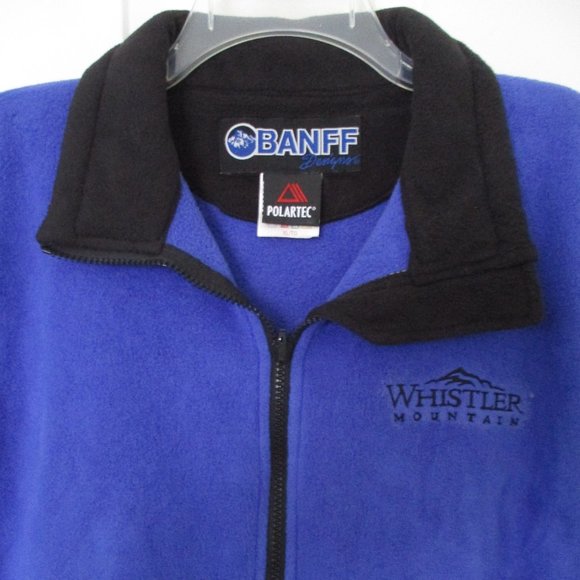 Banff Polartec Mens Full Zip "Whistler Mountain" Blue Fleece Vest - Size XL - Picture 3 of 3